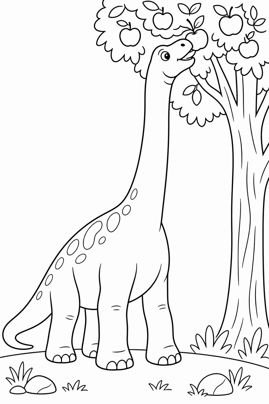 Brachiosaurus Treetops — free printable dinosaur coloring page