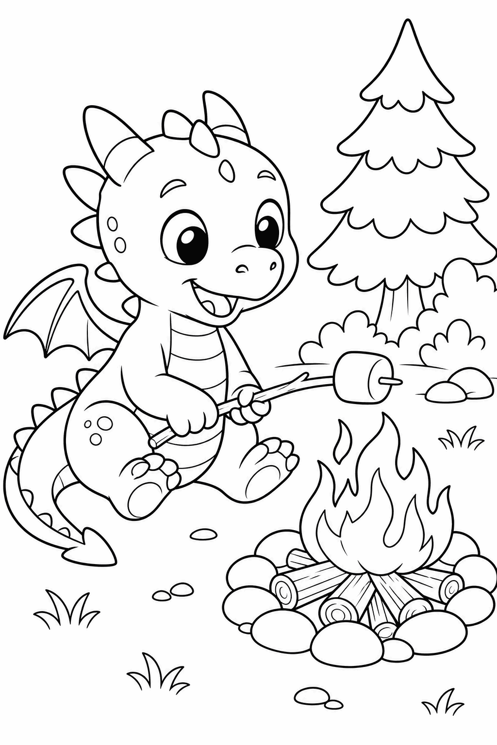 Dragons coloring page