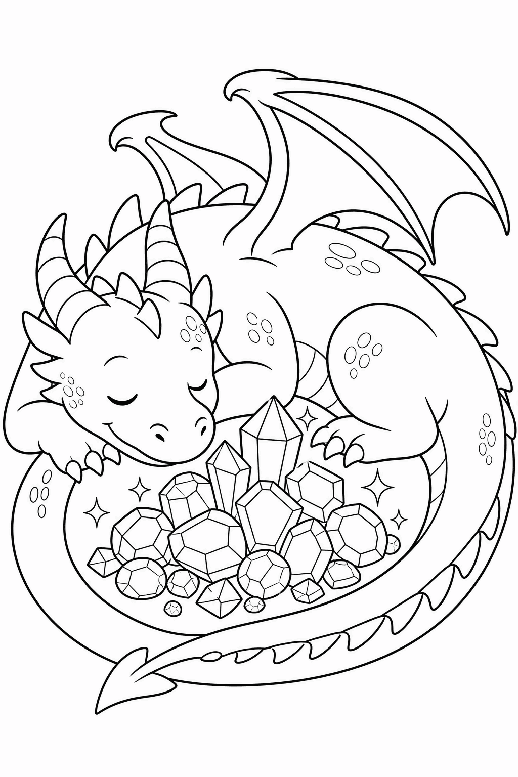 Gem Nap — free printable dragon coloring page