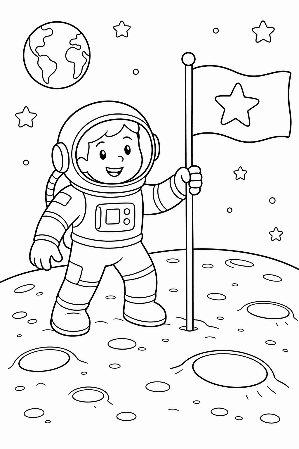 Space coloring page